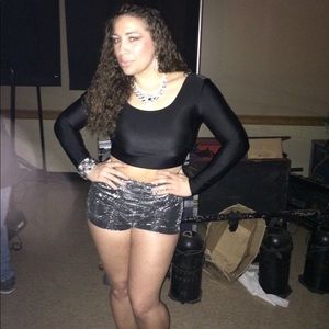 Forever 21 Black/Silver Sparkle Shorts